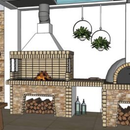 Σχέδιο ειδικής παραγγελίας σετ ψησταριάς με φούρνο