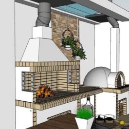 Σχέδιο ειδικής παραγγελίας σετ ψησταριάς με φούρνο